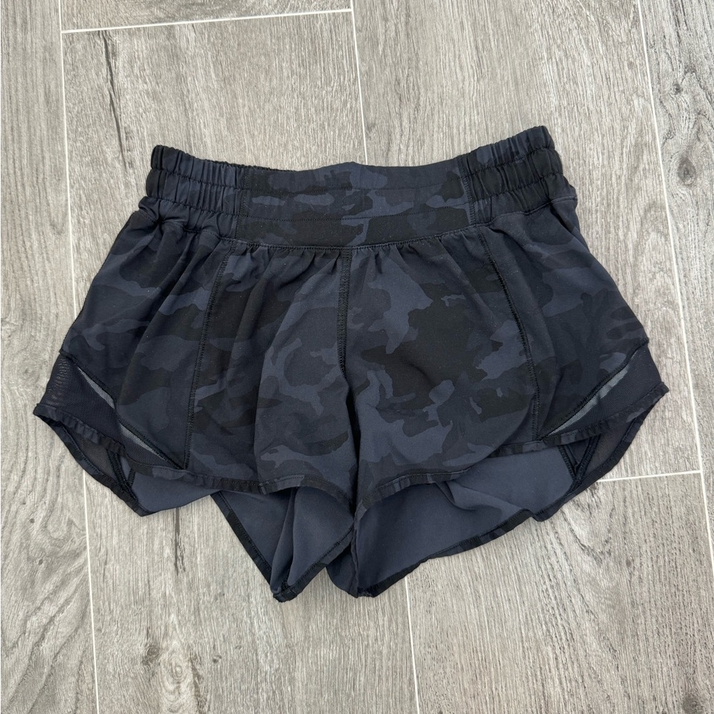 Lululemon Black Camo Hotty Hot Shorts